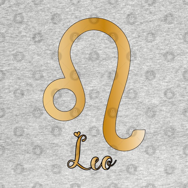 Leo Zodiac Sign golden by Symbolsandsigns